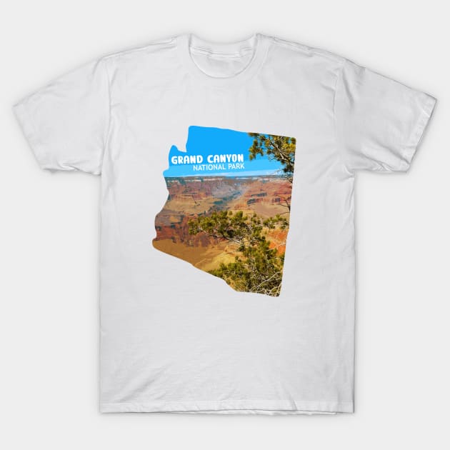 Grand Canyon National Park Arizona map Grand Canyon photo Arizona tourism T-Shirt by BoogieCreates